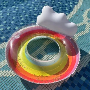 Flotador inflable circular color arcoíris