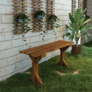 Banco de jardín Cleeberg 100x35x45cm [en.casa]