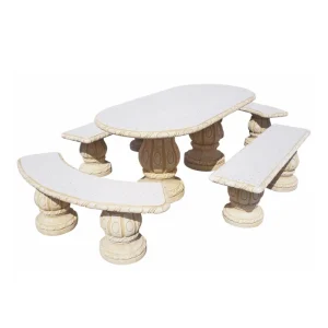 CONJUNTO MESA Y BANCOS PARA JARDIN HIGUERA