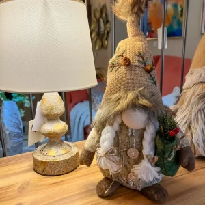 Gnomo navidad beige trenzas 18x9x38