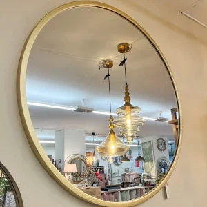 Espejo metal oro 90 cm