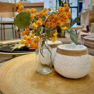 Vela blanca con cuerda 11x9 cm