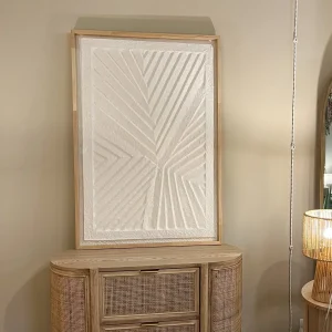 Cuadro abstracto curvas relieve 65x3x95