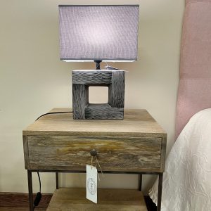 Lámpara sobremesa gres cuadrado