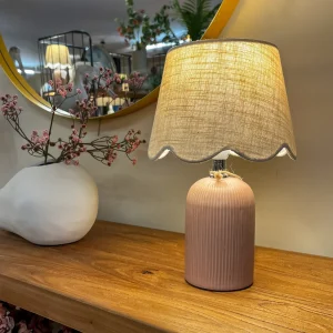 Lámpara de mesa rosa relieve Sibylle 30 cm