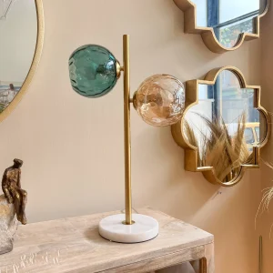 Lámpara sobremesa cristal color