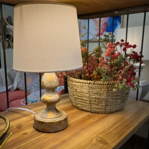 Lámpara pie dorado bola