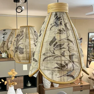 Lámpara colgante bambú y yute