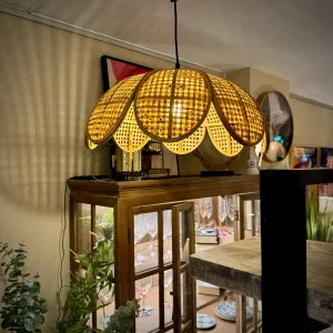 Lámpara techo flor ratán 50x25