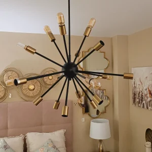 Lámpara átomo dorada