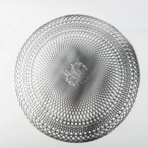 Set x5 Individuales Redondo Plateado