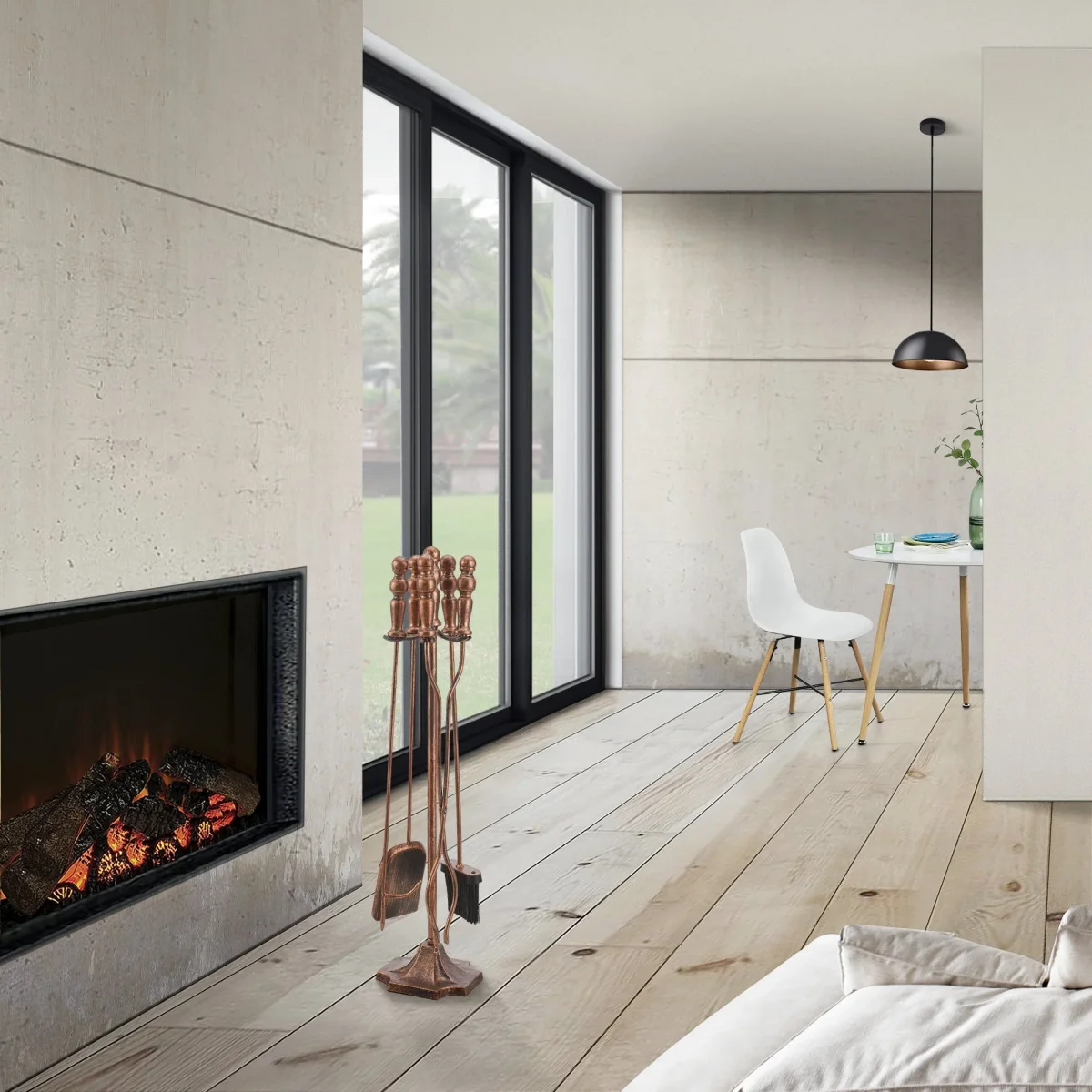 Juego de herramientas para chimenea Dovre 5 piezas conjunto para chimenea varios colores [en.casa] - Imagen 5