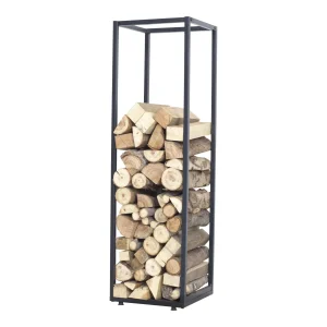Estante para leña Tornved acero 35x35x120 cm negro [en.casa]