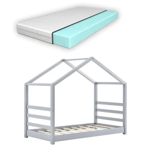 Cuna Vardø con colchón de espuma fría en varios tamaños y colores [en.casa]