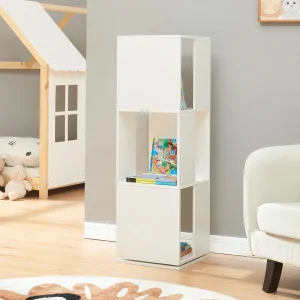 Estantería giratoria Fjelmarirg 109x34x34 cm Blanco [en.casa]