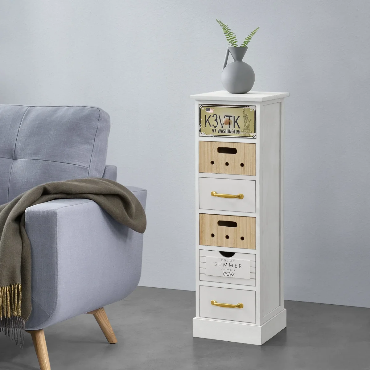 Cómoda Salo con 6 cajones 91x29x27cm en varios colores [en.casa] - Imagen 7