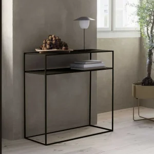 Mesa consola Kuhmo 85 x 80 x 30 cm Negro [en.casa]