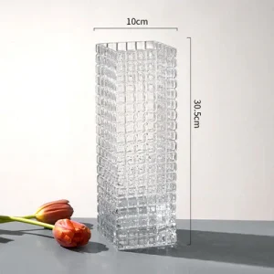 Florero de Vidrio Rectangular Transparente