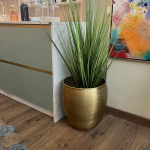 Macetero metal oro viejo 38x38x45 cm