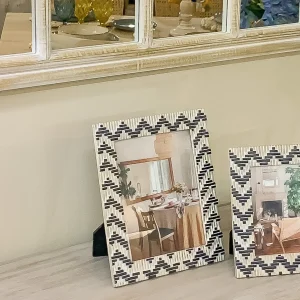 Portafotos resina blanco envejecido 15x20 cm