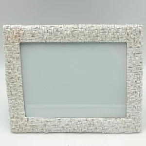 Marco de fotos trenzado blanco antic 15x20