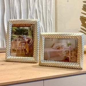 Portafotos resina Dorado Blanco 15x20