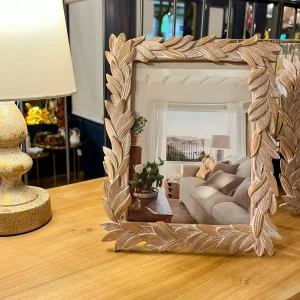 Marco de fotos hojas resina natural 15x20