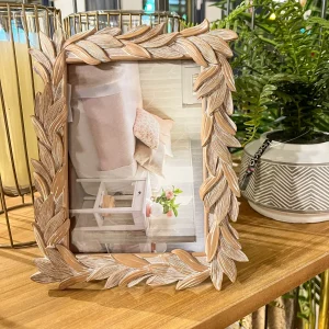 Marco de fotos hojas resina natural 13x18