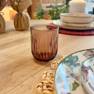 Set 6 vaso cristal rayado granate 275ml