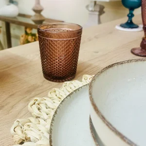 Vaso de cristal grabado rosa 240 ml