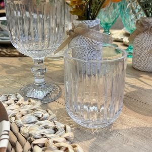 Vaso de cristal rayado transparente 275ml