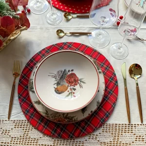 Bajoplato rojo escocés 35 cm