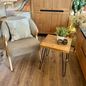 Mesa auxiliar madera de olmo 45x45x53