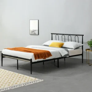 Cama de metal Tampere en varios tamaños Negro en.casa