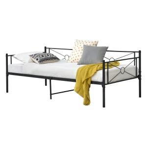Cama de metal Alvesta 90x200 cm con cabecera y piecera varios colores en.casa