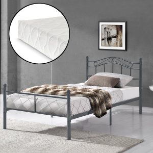 Cama de metal Florencia con colchón en varios tamaños y colores en.casa