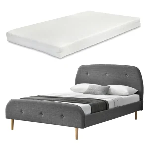 Cama tapizada Albufeira con colchón de espuma fría en varias versiones Corium