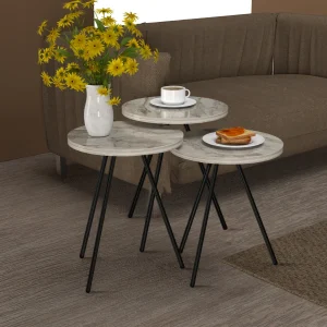 Mesa de comedor Satztisch Ølgod juego de 3 en varios colores [en.casa]