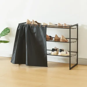Estantería para zapatos con cortina [en.casa]