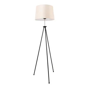 Lámpara de pie Orpington 1 x E27 Metal Negro / Crema [lux.pro]