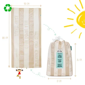 Toalla Saludos del Mundo camel