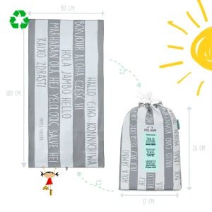 Toalla Saludos del Mundo gris