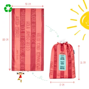 Toalla Saludos del Mundo roja