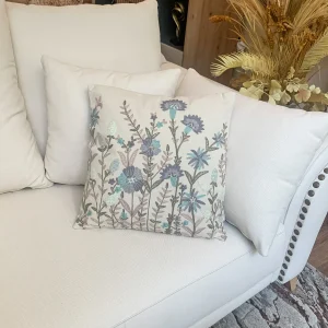 Cojín algodón flores 45 x 45