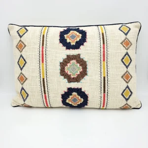 Cojín algodón bordado multicolor 60x15x40 cm