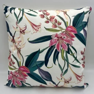 Cojín flores rosa y azul  50x50 cm