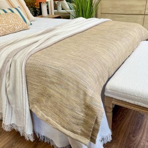Plaid edredón mostaza jaspeado cama 135 y 150 cm