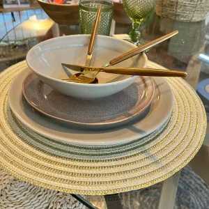 Bajoplato redondo dorado