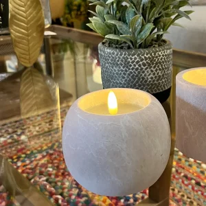 Vela led cemento cera rosa