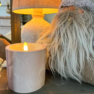 Vela led cera cemento rosa